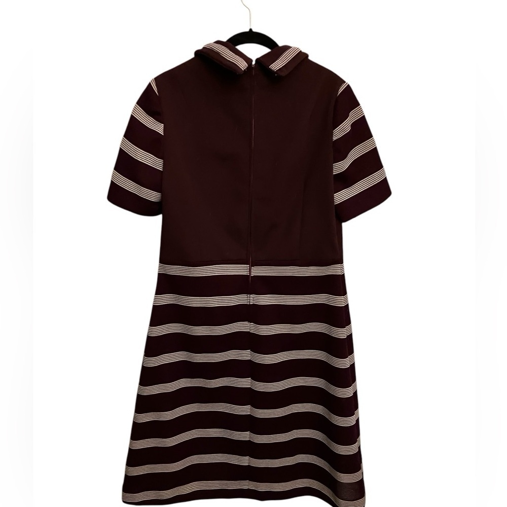 Vintage Burgundy Stripe Poly Dress